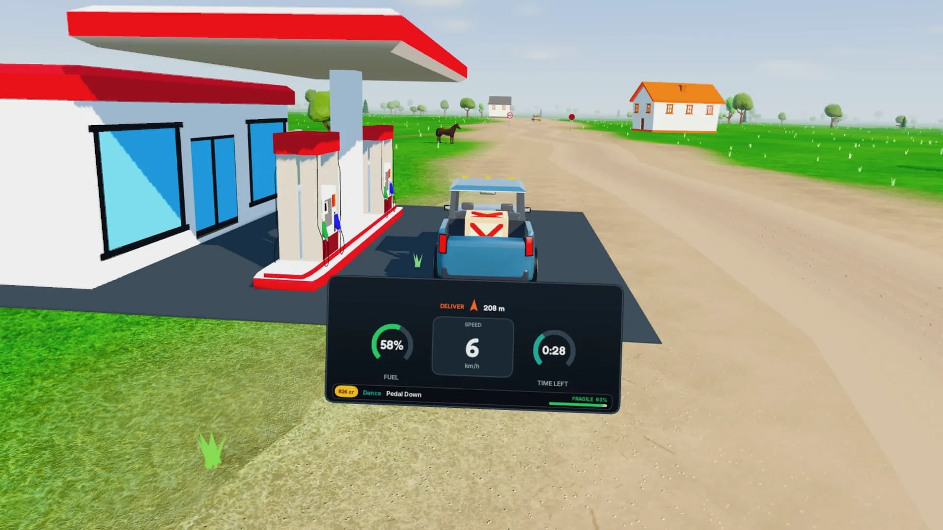 Refuelling a pickup at a roadside service station